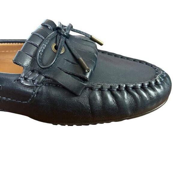 Sebago Meriden Kiltie Navy Leather Womens Driving Loafers Flats Slip On Shoes 10 - Picture 2 of 16